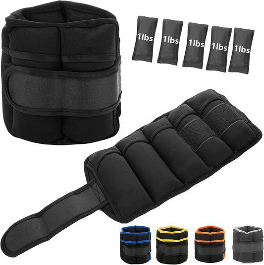 Adjustable Ankle Weights 1 Pair 7 Lb 10 Lbs- Strength Training Wrist & Ankle Arm Wrist Leg Weight Set for Women Men- Removable Weighted Ankle Weights for Gym, Workout & Fitness